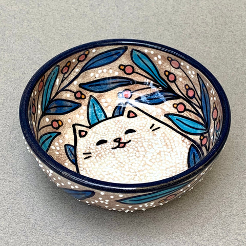 Medium White Cat Bowl