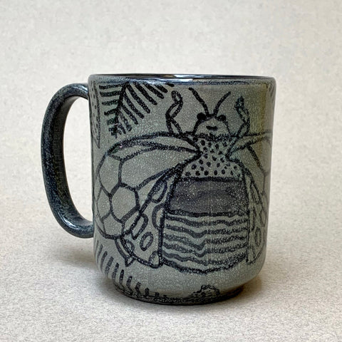 Large Gray Beetle Mug