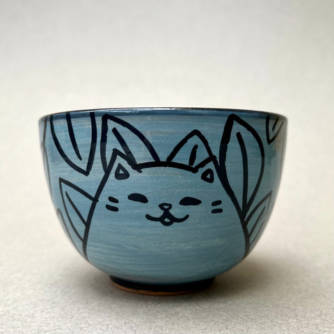 Small Blue Cat Bowl